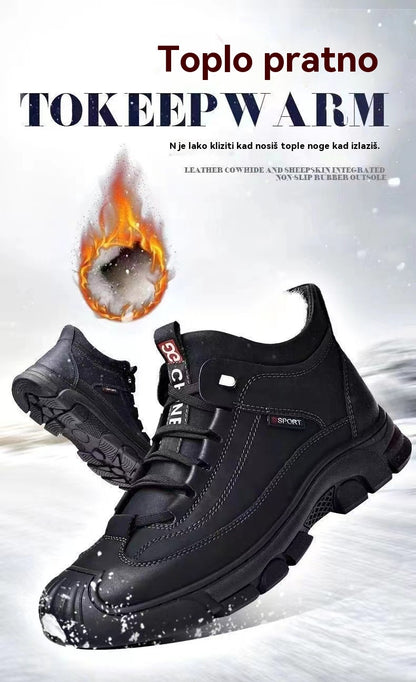 🔥🆕Ograničena ponuda 50% popusta: Muške zimske cipele ❄️👞 Tople, podstavljene, čizme od prave kože