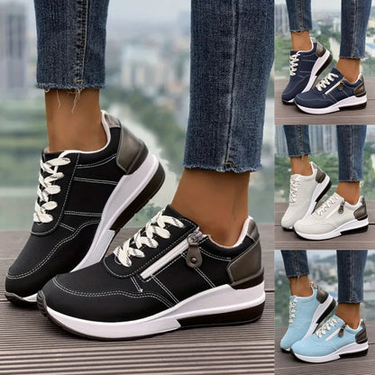 🔥👟Zadnji dan! 50% popusta! (povećanje visine 6 cm) Ženske moderne i udobne ortopedske sportske cipele, dizajn sa bočnim patentnim zatvaračem, platforma potplat.