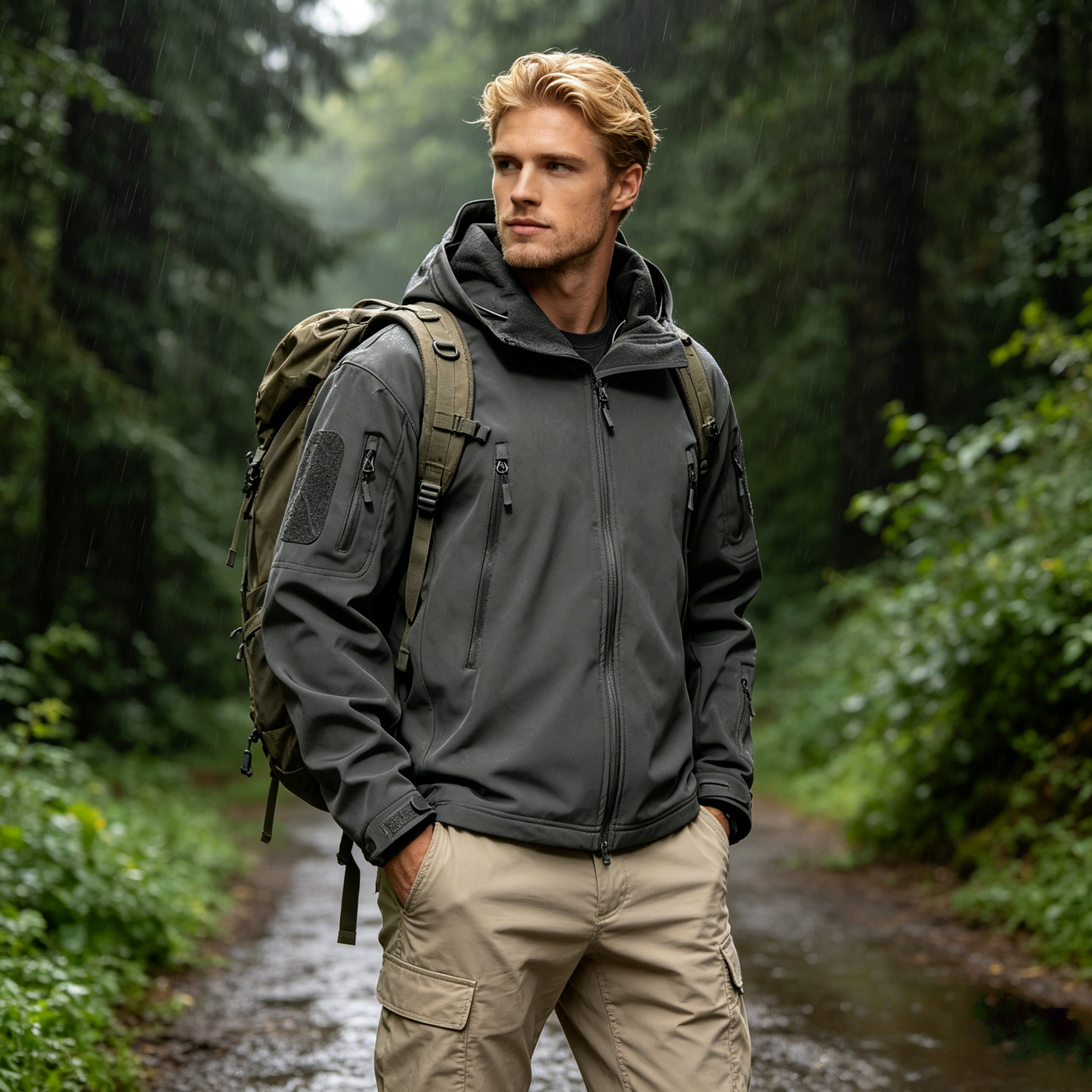 🔥🔥【S-4XL】Chaqueta de senderismo al aire libre esencial para otoño e invierno, impermeable y a prueba de viento--3762032 