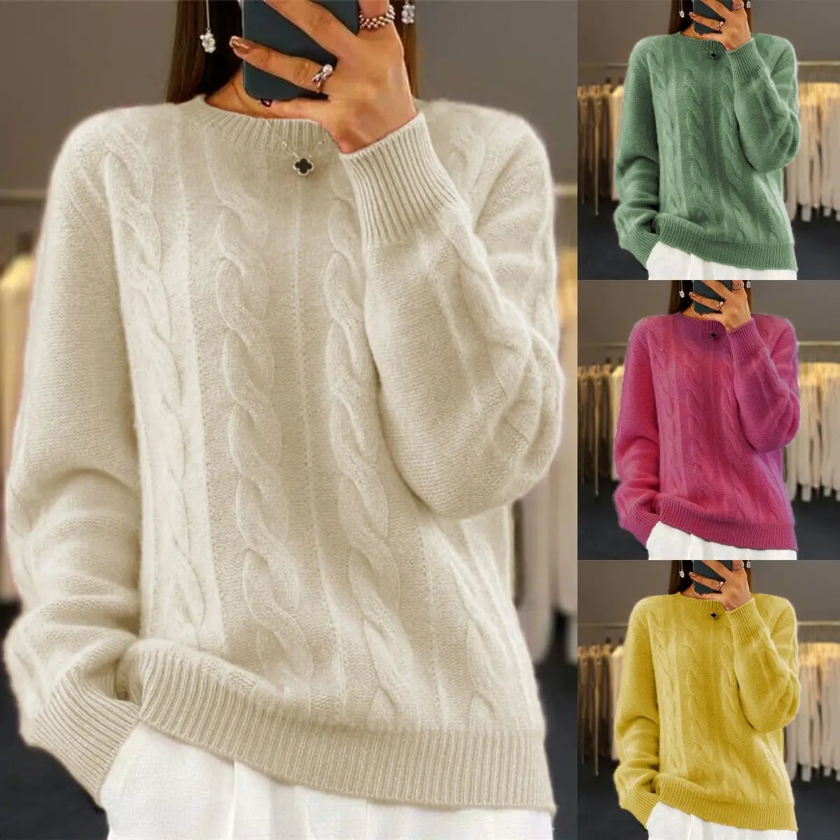 【S-3XL】🤩Novi retro pleteni puloveri s okruglim izrezom za jesen/zimu – trendi puloveri