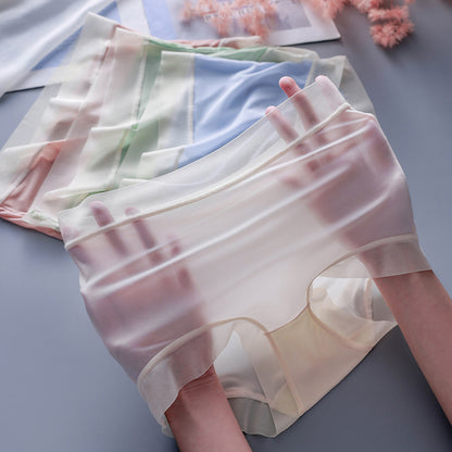 🩲🔥Promoción de lanzamiento 【6 unidades】Bragas de mujer de seda helada de cintura alta
