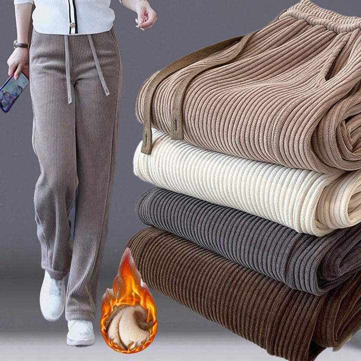 🔥【Kupi enega in drugega dobiš brezplačno】👖Nove široke flis hlače za prosti čas, zelo udobne za nošenje.