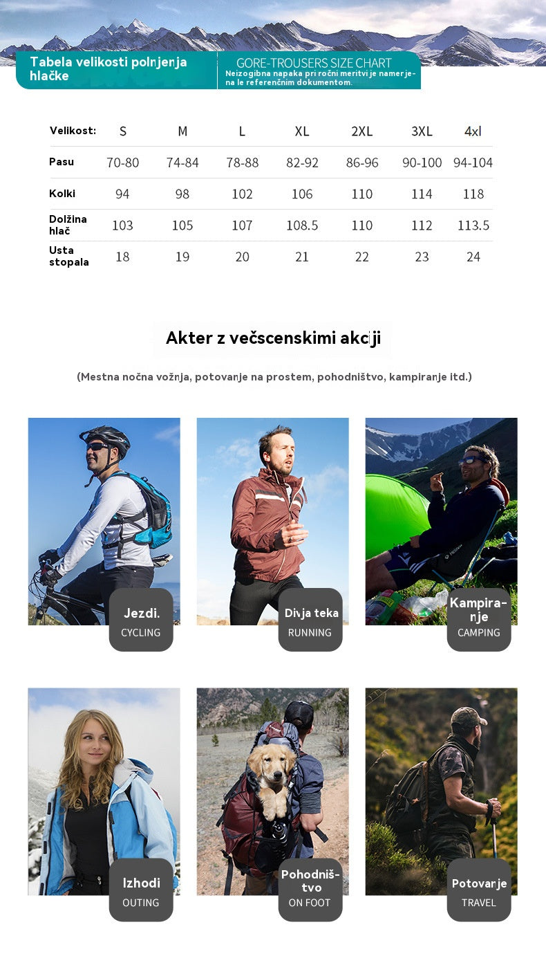 🔥【M~4XL】Moške tople, vetrno odporne in vodoodporne pohodniške hlače – odporne na praske, visoko raztegljive