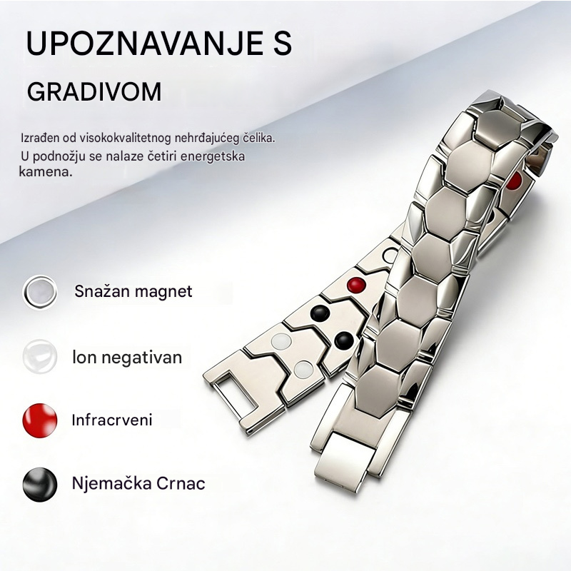 Kupi 1, dobi 1 gratis ✨✨ Muška magnetska narukvica od legure + šesterokutni dizajn - Odvojiva magnetska narukvica - Plaćanje pouzećem