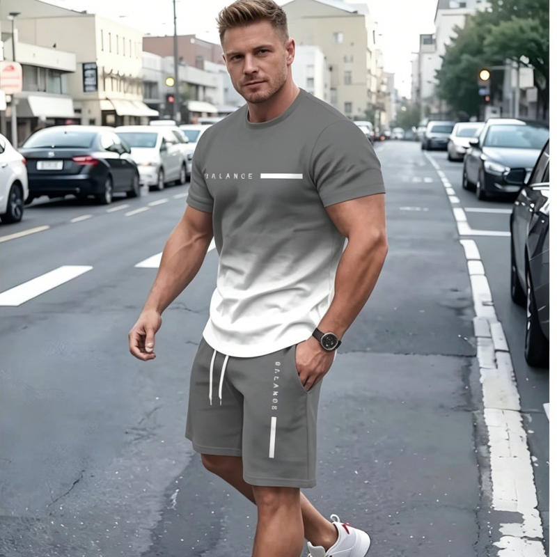 😍Kupite jedan, dobijte jedan gratis😍【S-3XL】👖2026 Novi muški modni višebojni ljetni komplet kratkih rukava od čistog pamuka