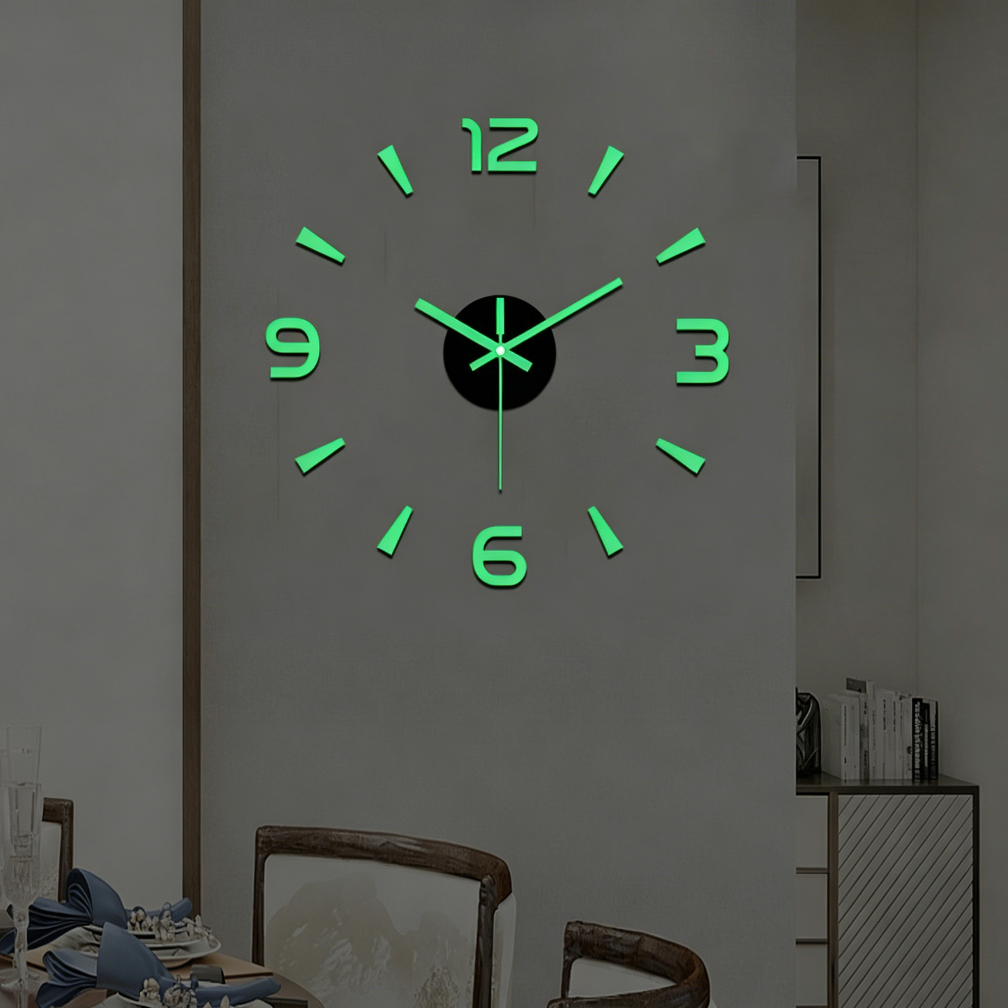 Reloj de pared acrílico luminoso 3D sin necesidad de taladrar (requiere montaje)