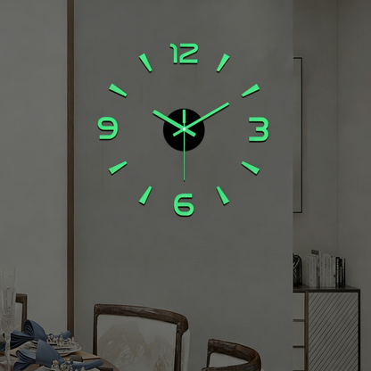Reloj de pared acrílico luminoso 3D sin necesidad de taladrar (requiere montaje)