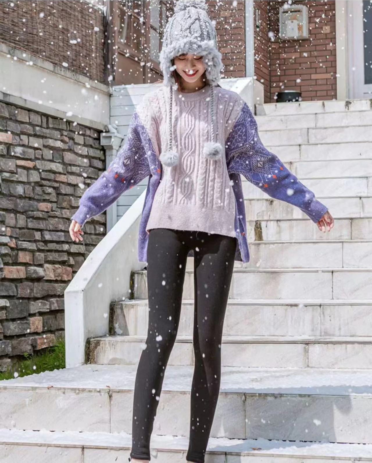 🔥🔥Compra uno, llévate otro gratis🔥🔥 [S-5XL] 2024 Leggings de cachemir cálidos de otoño e invierno de cintura alta para exteriores -3753536 