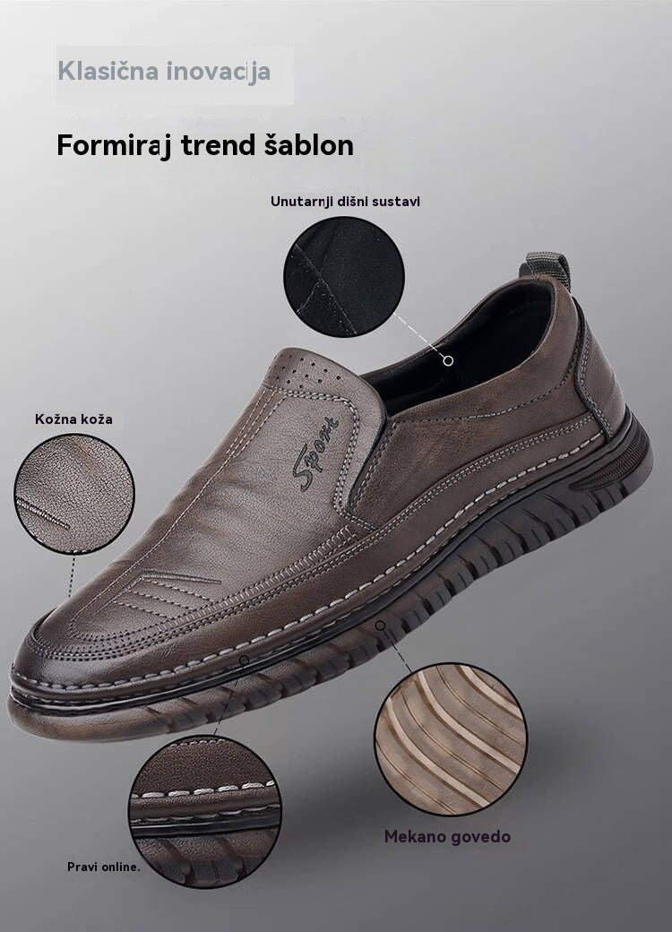 🏆Kupite 1, dobijte 1 gratis👞【39-44】2025 muške ležerne sportske cipele, izrađene od prave kože, s mekim potplatom, neklizajuće, prozračne