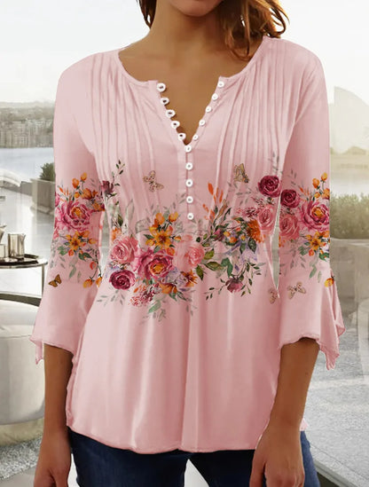 👕🥰【Сезонна отстъпка】[S-5XL] Дамска модерна тениска с V-образно деколте