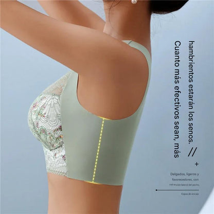 ✨Nueva promoción al 45%✨ 🎁Sujetador de seda helada sin costuras, talla grande, transpirable y ajustable 【40kg-100kg】