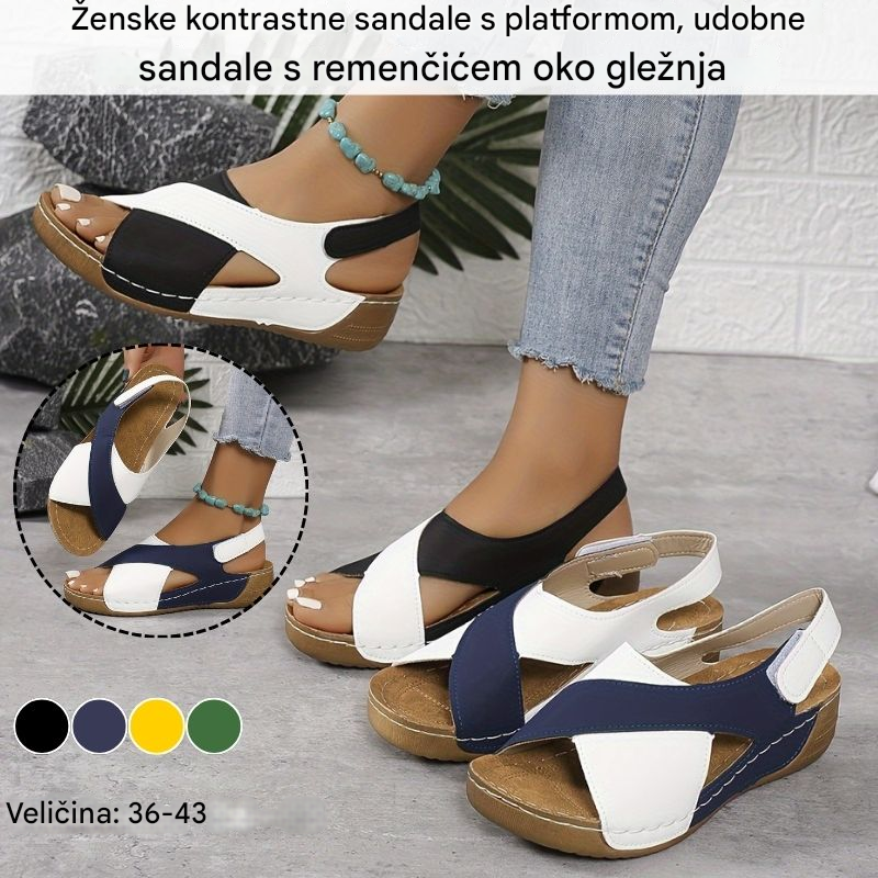 💥30% popusta【Veličine 36-43】Nove ženske sandale s tankom podlogom od prave kože u boji za 2026. godinu, udobne sandale s remenčićem oko gležnja
