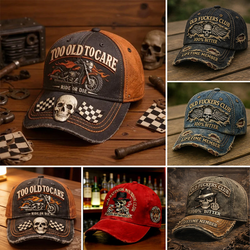 🏁💀Gorra de béisbol estilo retro con impresión digital 3D