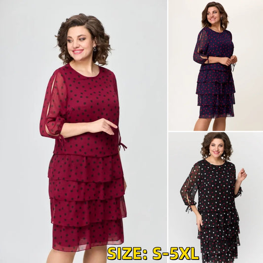 🏆【S-5XL】💃Luksuzna haljina lagane siluete, izrađena od udobnog šifona.3904879