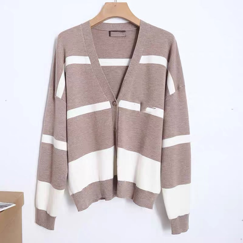 🐏🔥【S-5XL】【Dzianina + spodnie】✨🎉 Stylowy dwuczęściowy komplet z dzianiny w blokach kolorów