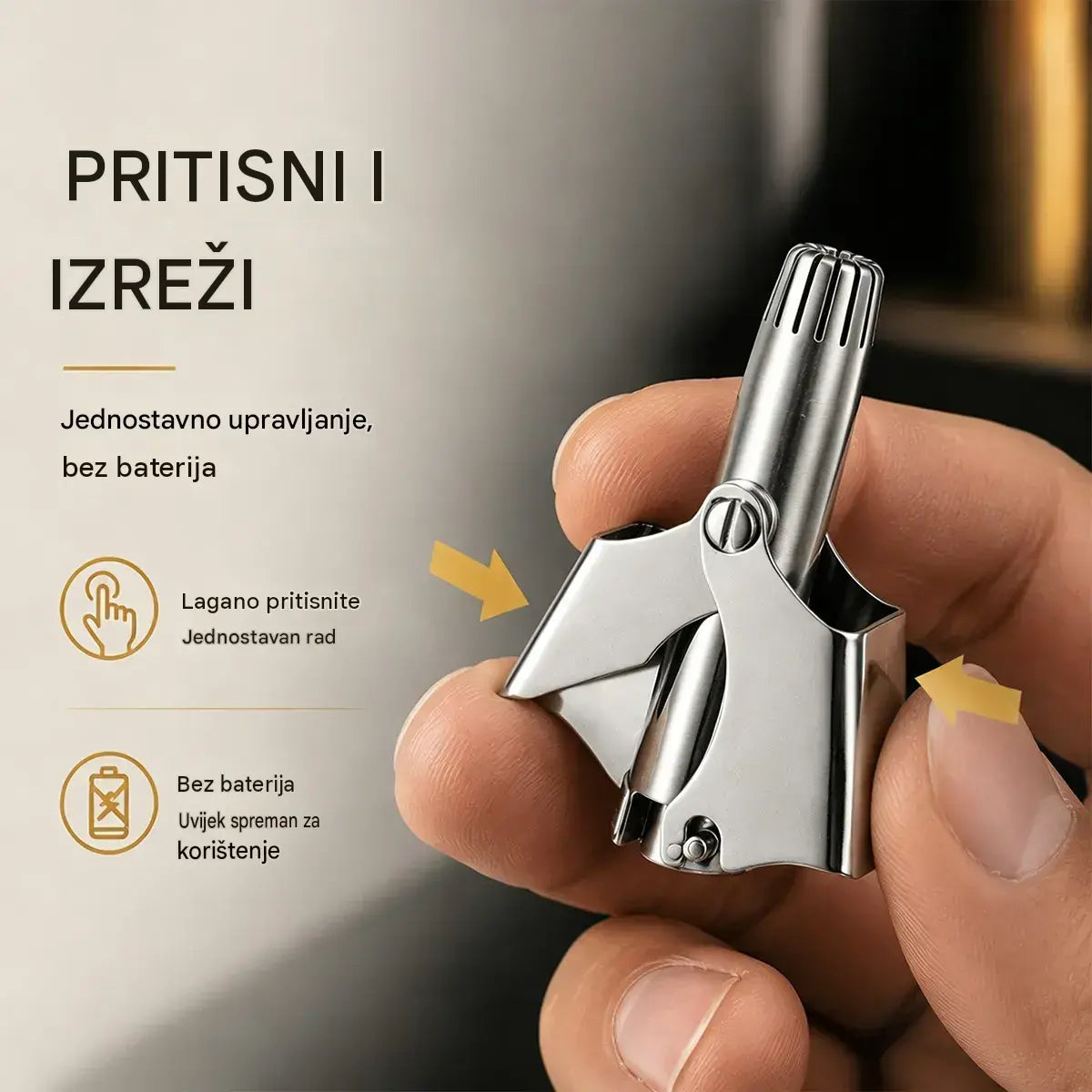 [2 komada za 23 €] Mehanički ručni trimer za nos u retro stilu - Besplatna dostava - Plaćanje pouzećem dostupno