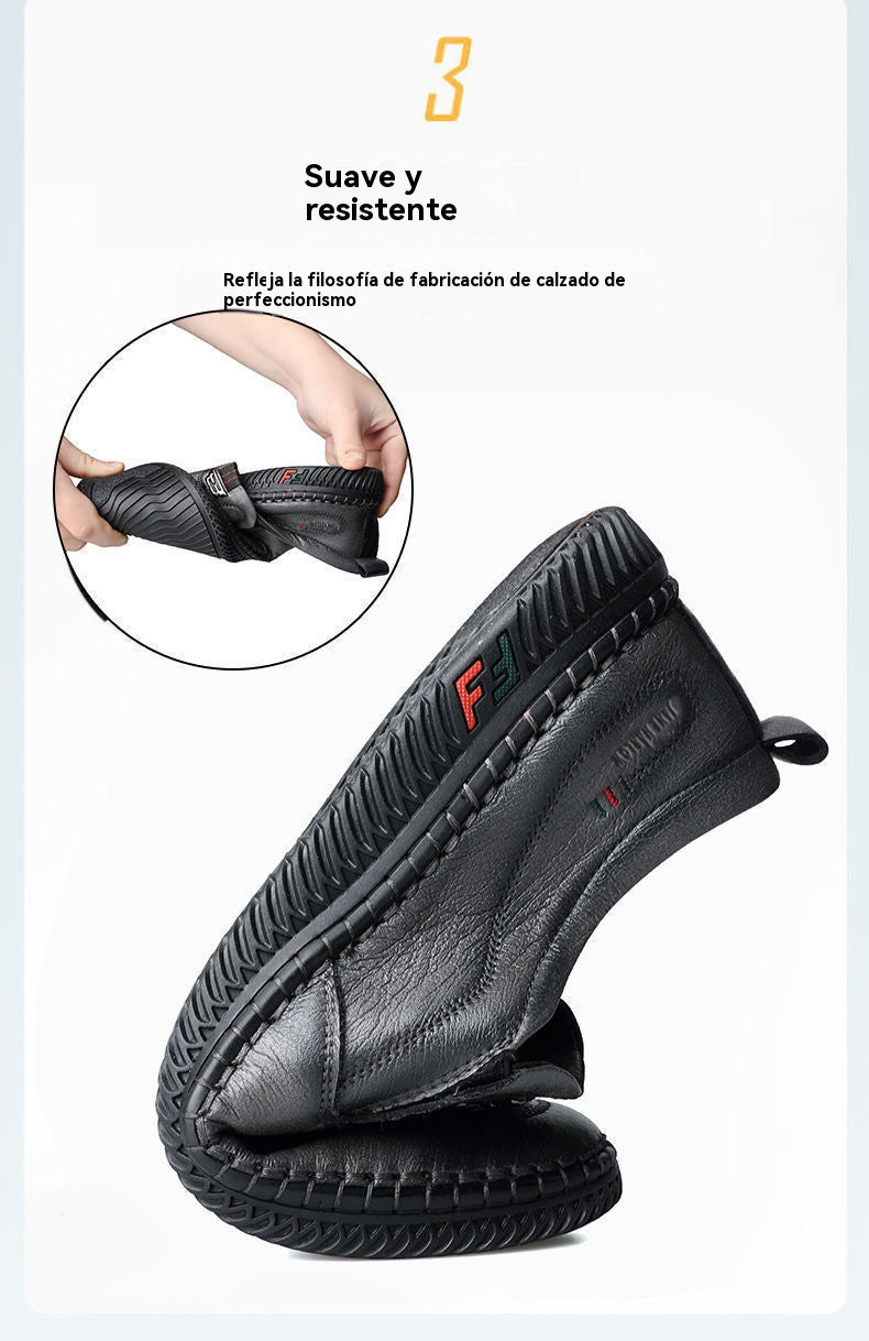 👞Nuevos zapatos casuales británicos, suela suave ✅ Hechos a mano con cuero seleccionado ✅ Resistentes al desgaste y transpirables