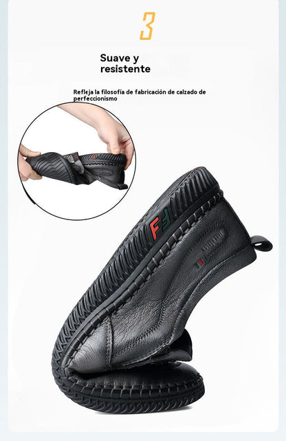 👞Nuevos zapatos casuales británicos, suela suave ✅ Hechos a mano con cuero seleccionado ✅ Resistentes al desgaste y transpirables