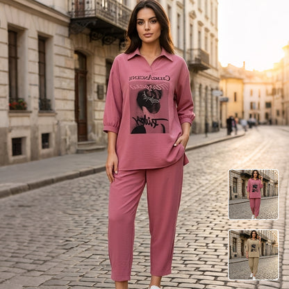 【M-3XL】Moderni ženski dvodijelni set, ležerno-šik dizajn, dostupan u nekoliko elegantnih boja