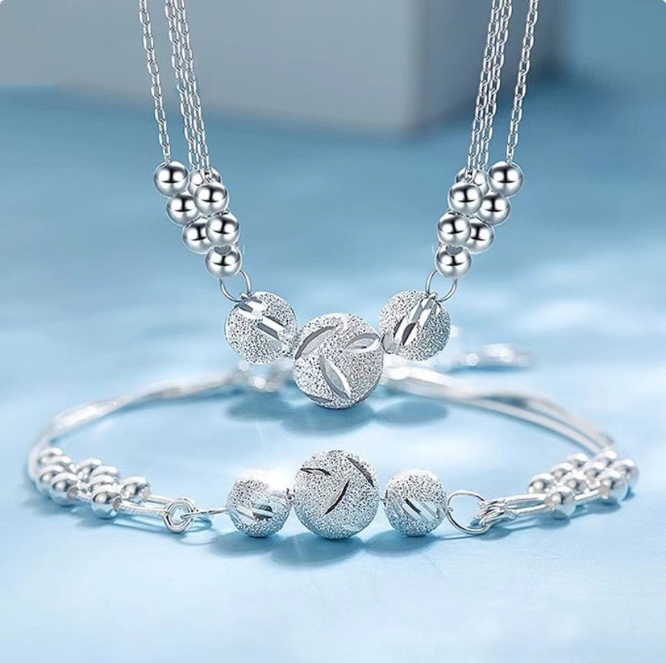 💛Vruća rasprodaja🔥【Ogrlica + narukvica】✨Komplet nakita ogrlica s ugraviranim srebrom3913992