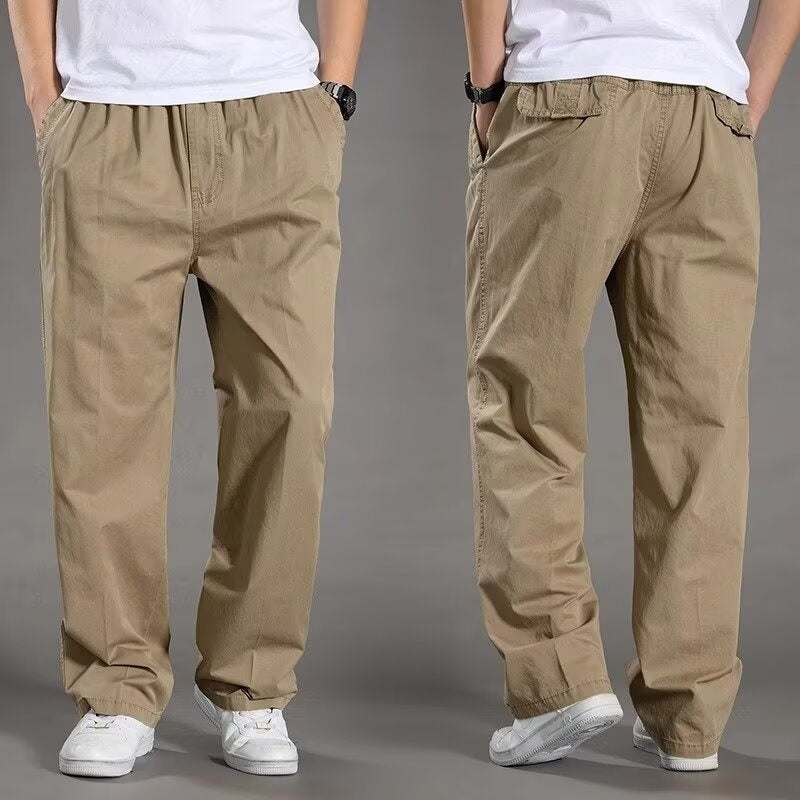 😎👖【Posebna ponuda🔥】Muške ležerne cargo hlače većih veličina - široke i udobne
