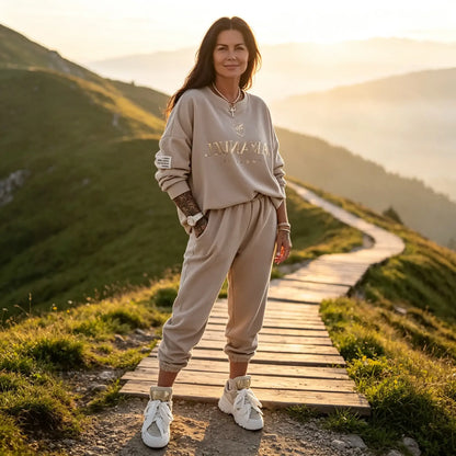 🍁Novi dolazak rane jeseni🍂【S-5XL】Nova serija ženskih ležernih odijela, gornji dio s printom u kombinaciji s hlačama širokih nogavica