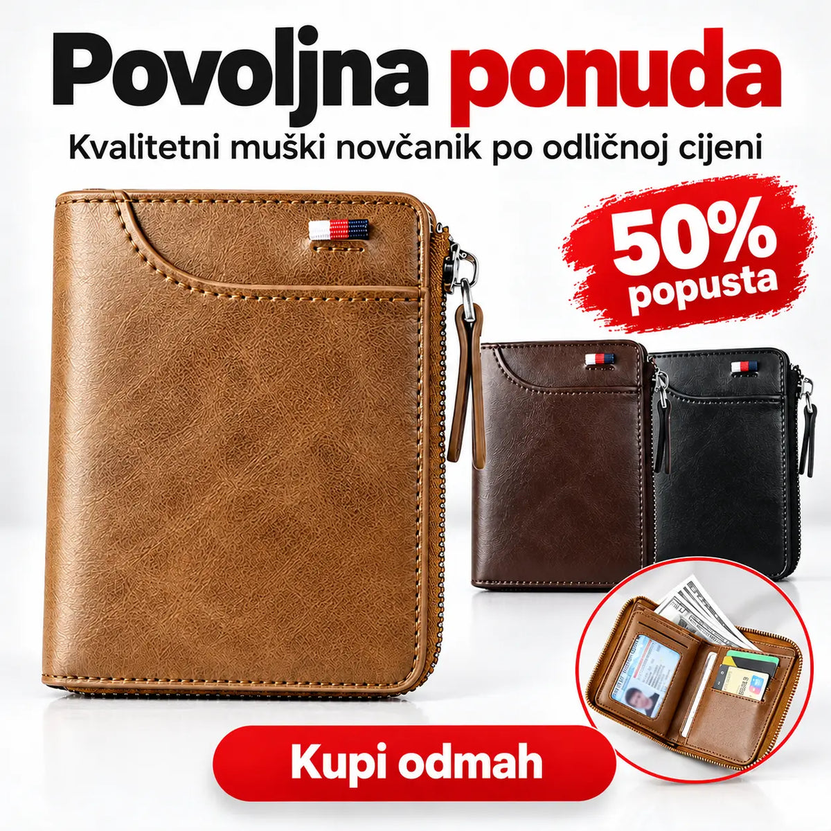 🎉👝Muški novčanik velikog kapaciteta s antimagnetskim učinkom 2026. izrađen od mekane kože-