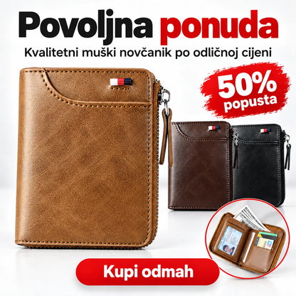 🎉👝Muški novčanik velikog kapaciteta s antimagnetskim učinkom 2026. izrađen od mekane kože-