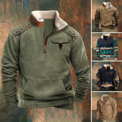 👕【35% de descuento】【S-4XL】Otoño e invierno 2024, suéter cálido de manga larga para hombre de moda con estampado 3D -3778396 