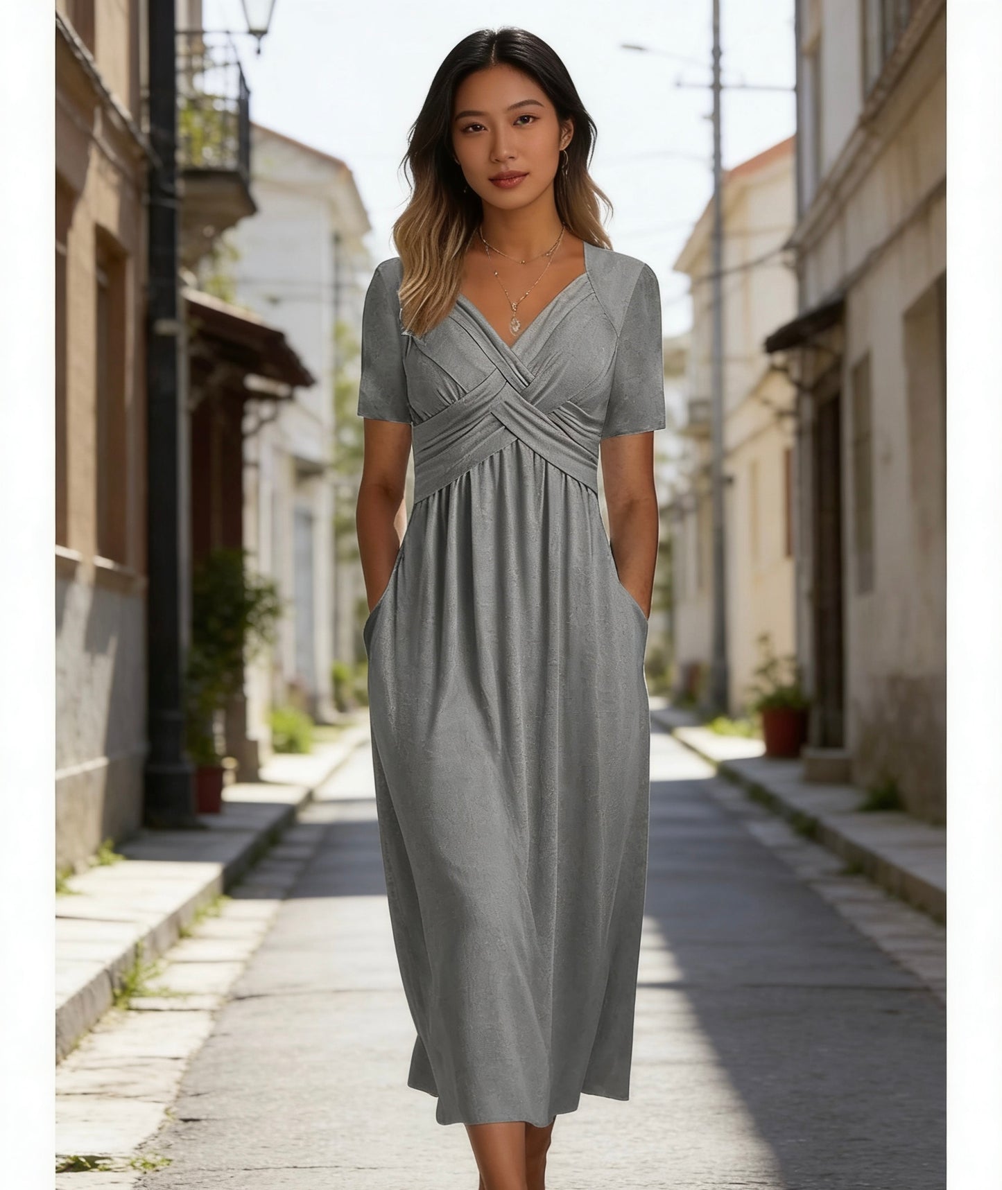 💥Rasprodaja!🔥 Visokokvalitetne haljine s 50% popusta! [S-5XL] Čisti pamuk, udobna, moderna ležerna midi haljina -