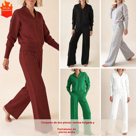 🥰📢 ¡50% de descuento! [M-5XL] Conjunto de dos piezas para mujer 2026 de algodón puro de alta calidad, manga larga, suave, cómodo y fácil de combinar ✨