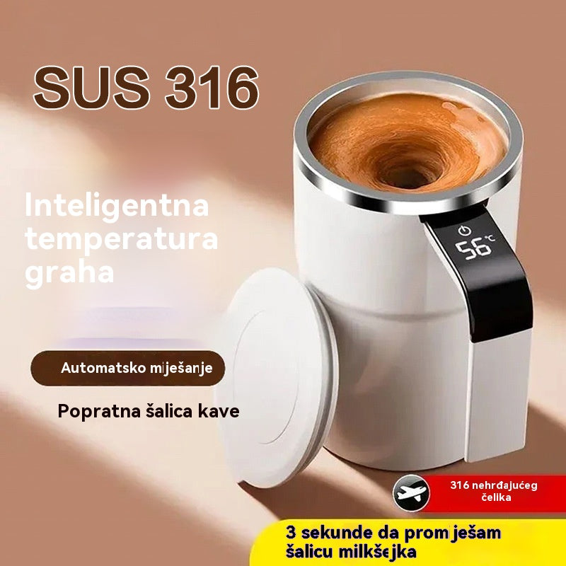 ☕❄️🌡️ Set šalica za kavu s mogućnošću ponovnog punjenja i automatskom magnetskom miješalicom 🔋⚡-
