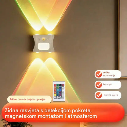 Zidna lampa sa senzorom ljudskog tijela i funkcijom daljinskog upravljanja