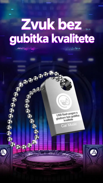 🚗🎵🎵【32 GB】【Glazbeni USB stick】sadrži 3000 pjesama, 200 glazbenih spotova i 6D zvučne efekte