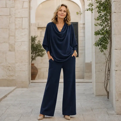 💨💖【50% popusta】Elegantni zimski dvodijelni set: baršunasti top + ležerne hlače – odlično izgleda kao vanjska ili unutarnja odjeća.