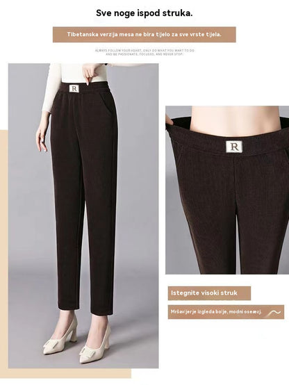 ❄️👖 Novo izdanje 50% popusta【S-3XL】2025 jesensko-zimske ženske baršunaste ležerne hlače visokog struka