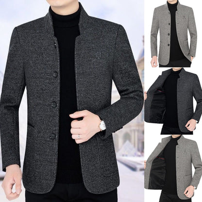 ✨【M--4XL】🔥2024 nuevo abrigo de solapa, suéter de lana para hombre, terciopelo grueso otoño e invierno modelo 3809242 