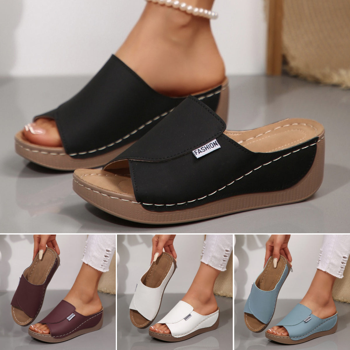 🔥👡【36-43】Модерни дамски сандали, изработени от естествена кожа с мека и дебела подметка от 2026 г.