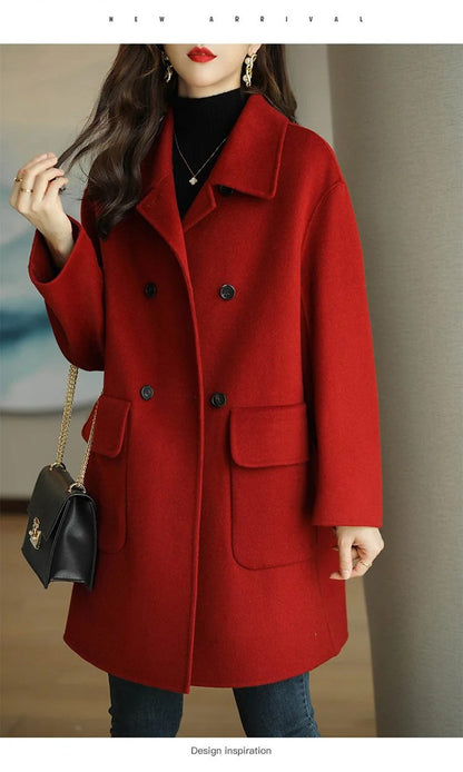 🌈🩰Hit promocja 39%: nowa jesienno-zimowa wysokiej jakości dwuwarstwowa kaszmirowa kurtka – odpowiednia na wiele sezonów