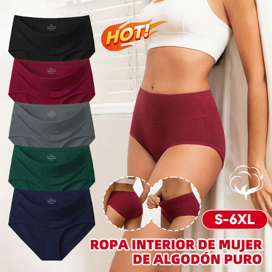 💖2026 nuevo lanzamiento con 40% de descuento💖【Pack de 5】🩲 Bragas femeninas antibacterianas de algodón modal de alta elasticidad para 45-100 kg