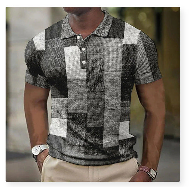 💥👕2026【S-5XL】Nova muška karirana prugasta polo majica od pamuka i lana