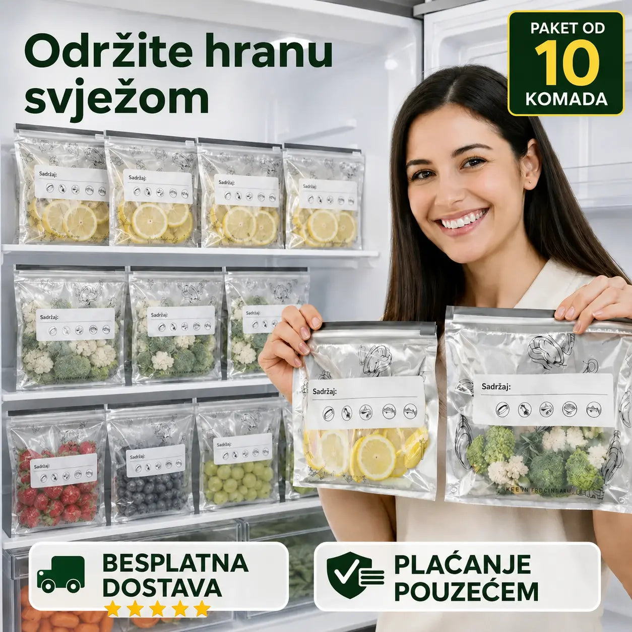 【60 kom】 Aluminijske vrećice za čuvanje hrane, otporne na vlagu i ulje, sprječavaju miješanje mirisa – za višekratnu upotrebu