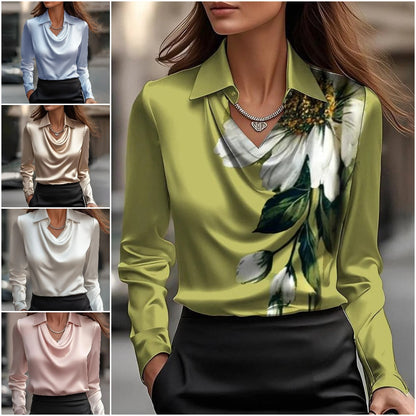 🔥🍁【Νέο Φθινόπωρο】【S-3XL】🌷Νέο απλό και κομψό γυναικείο πουκάμισο