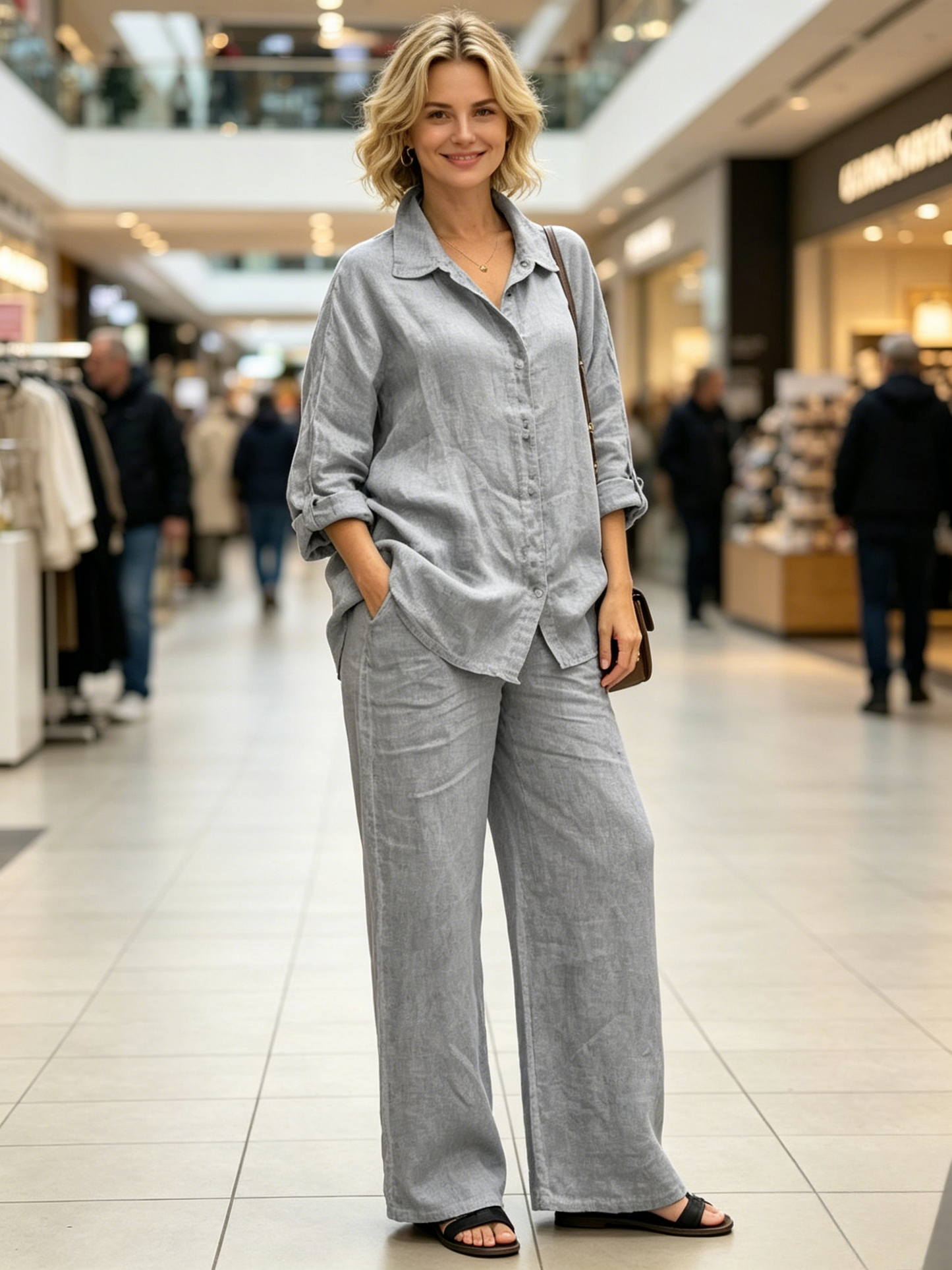 🔥💃【Kupi 1, dobiješ 1 gratis】【S-5XL】Visokokvalitetni ženski laneno-pamučni set, ležeran i širok kroj – plaćanje pouzećem