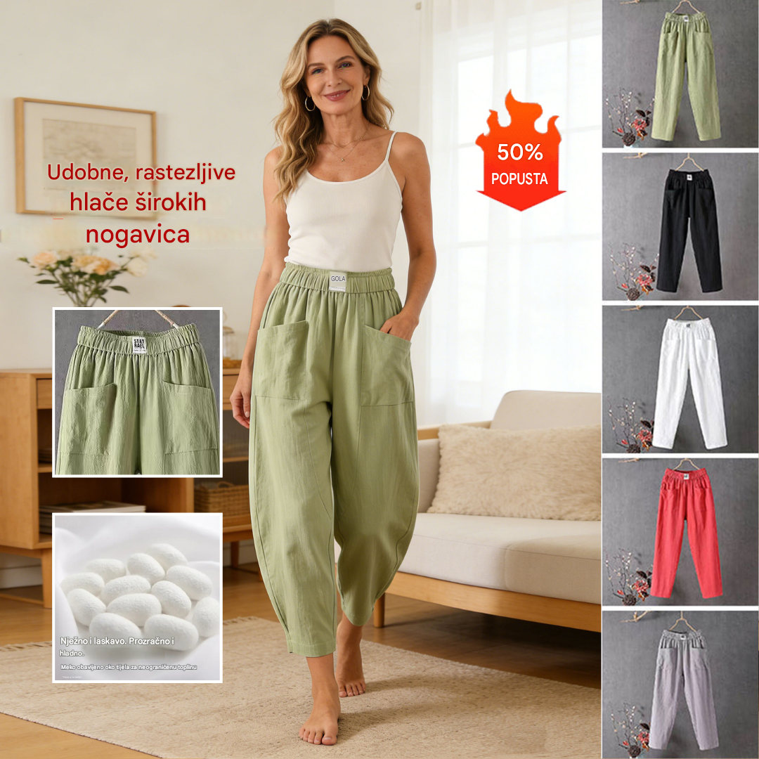 👖[M-4XL] Nove ženske hlače širokih nogavica, udobne i ležerne, izrađene od laganog i prozračnog lana, izuzetno udobne.