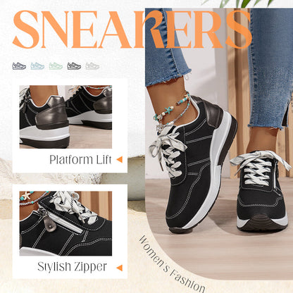 🔥👟Zadnji dan! 50% popusta! (povećanje visine 6 cm) Ženske moderne i udobne ortopedske sportske cipele, dizajn sa bočnim patentnim zatvaračem, platforma potplat.