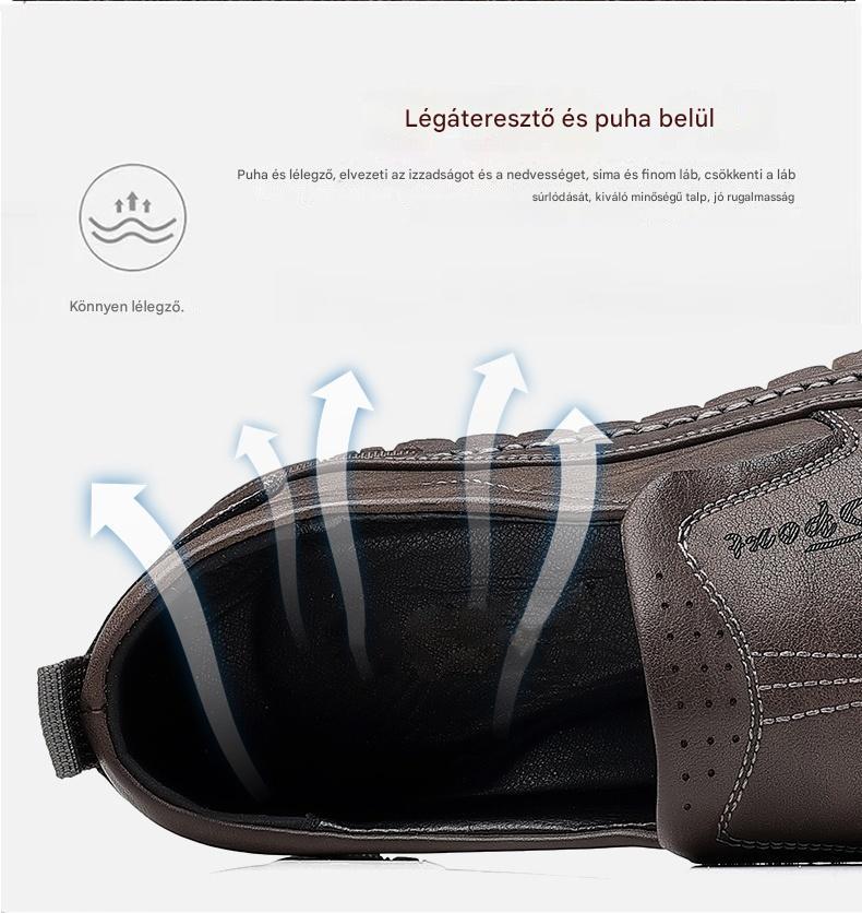 👞Korlátozott akció 50%【39-44】2025-ös férfi sportcipő, valódi bőr, puha talpú, csúszásmentes és légáteresztő