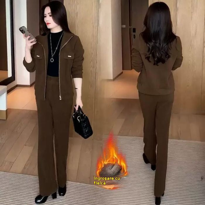 💖🔴🔥Kupite 1, dobite 1 gratis🔥💥【M-4XL】Ženske debele žametne obleke (jakna + hlače)