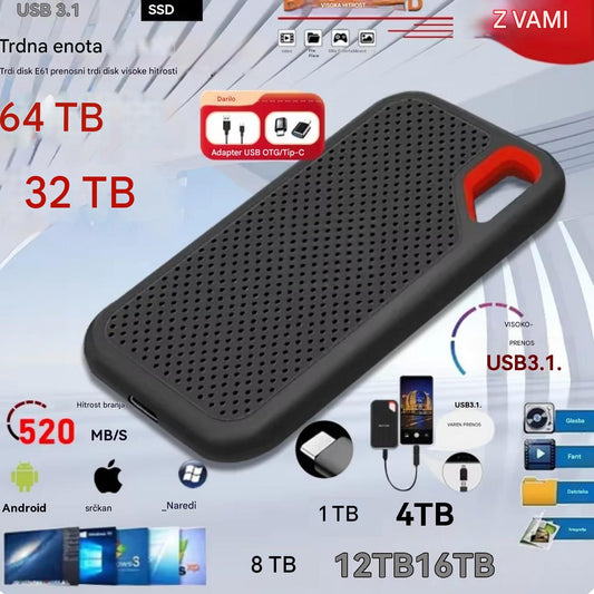 【Zadnji dan 🔥50% popusta】💥【32TB】Visokohitrostni prenosni trdi disk z veliko kapaciteto