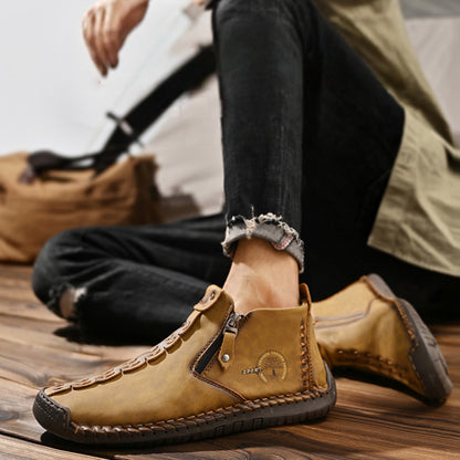 🥾Изцяло ръчно изработени мъжки ботуши Martens от естествена кожа (38-48), с подплата от пух и цип – топли, удобни и елегантни, подходящи за зимата.